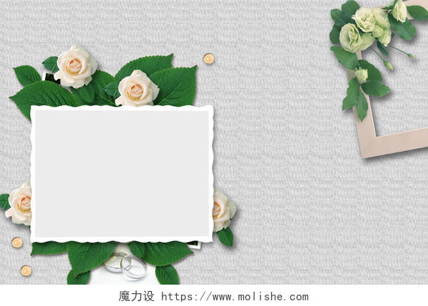 清新花朵相框儿童台历海报背景模板
